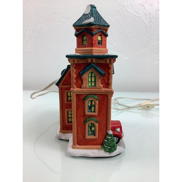 Vintage Trim A Home Fire station 6 Lighted Christmas Village EUC - Picture 7 of 12